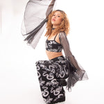 Silver Metallic Bell Sleeve Shrug (FINAL SALE) crop top Mi Gente Clothing   