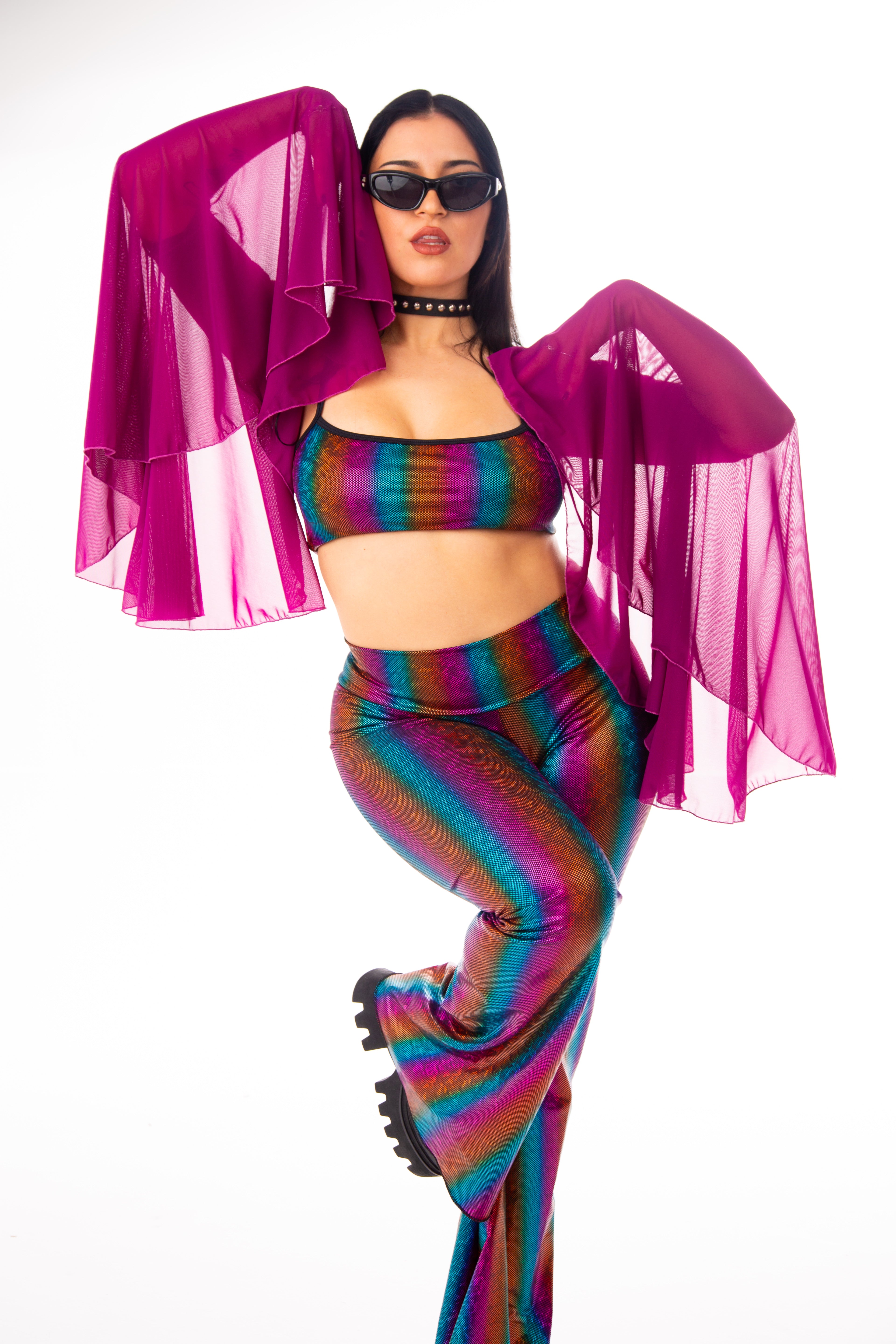 Rainbow Aura Bra Top  Mi Gente Clothing   