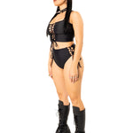 Lace Up High Waist Bottoms Mi Gente Clothing