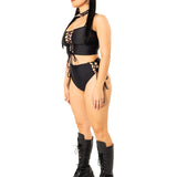 Lace Up High Waist Bottoms Mi Gente Clothing