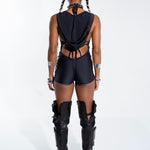 Lace Up Hooded Playsuit Mi Gente Clothing
