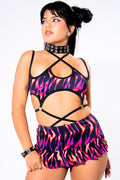Pleated Micro Mini Skirt In Heat