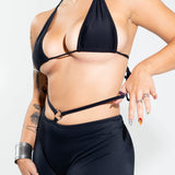 Black O-Ring Shorts Bottoms Mi Gente Clothing