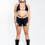 Black O-Ring Shorts Bottoms Mi Gente Clothing