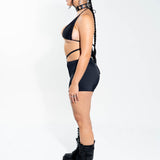 Black O-Ring Shorts Bottoms Mi Gente Clothing