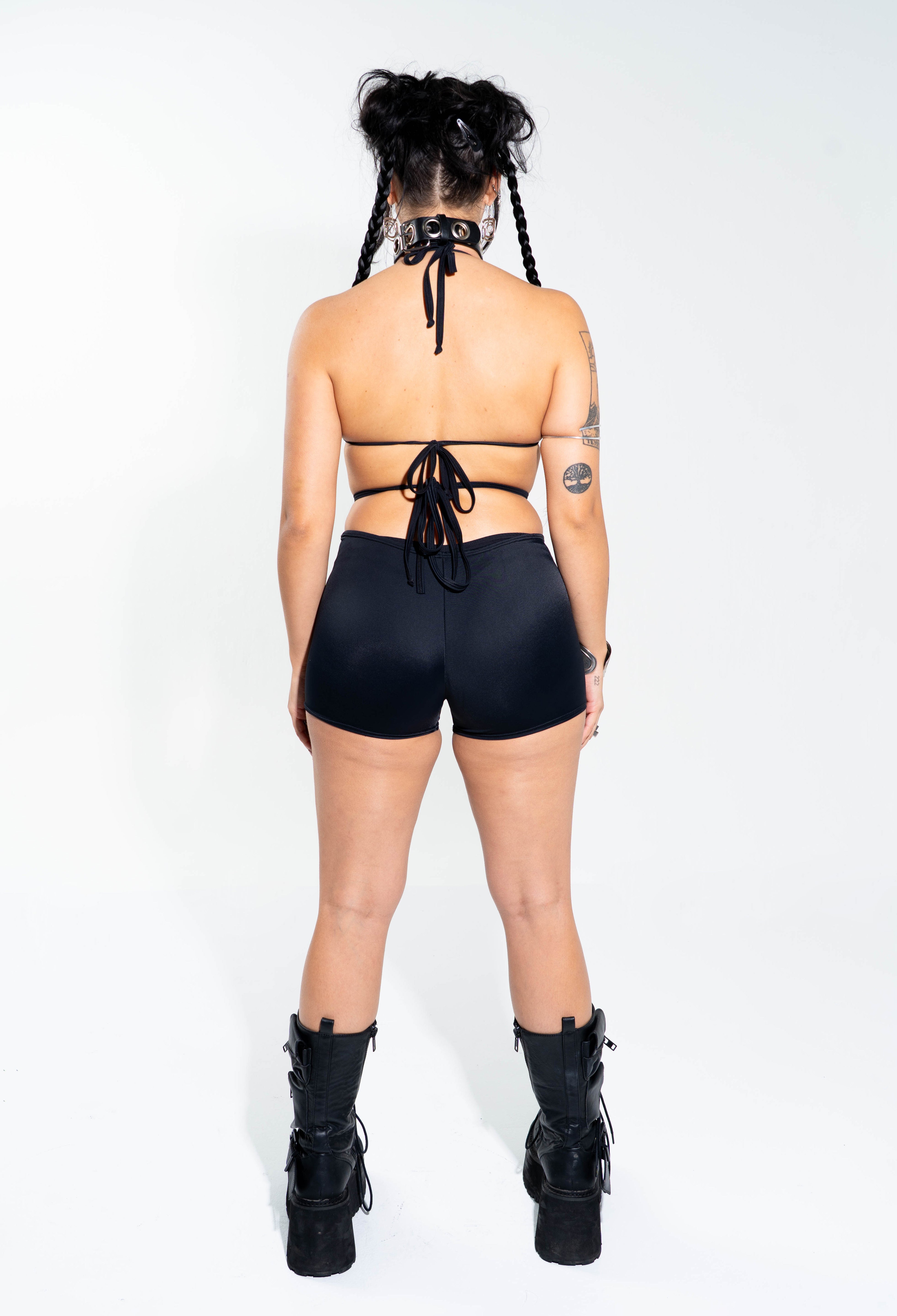 Black O-Ring Shorts Bottoms Mi Gente Clothing