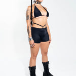 Black O-Ring Shorts Bottoms Mi Gente Clothing