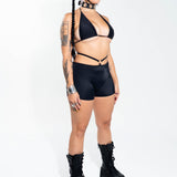 Black O-Ring Shorts Bottoms Mi Gente Clothing