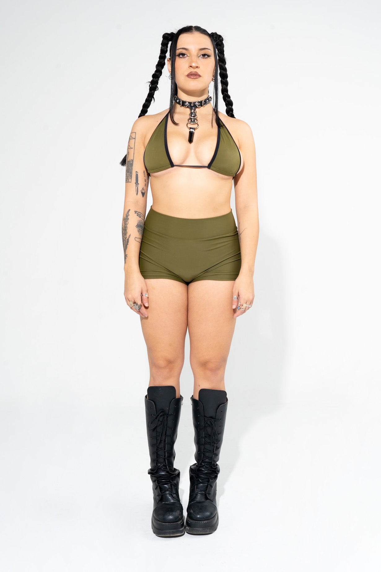 Olive Green Micro Bikini Top Bikini Top Mi Gente Clothing