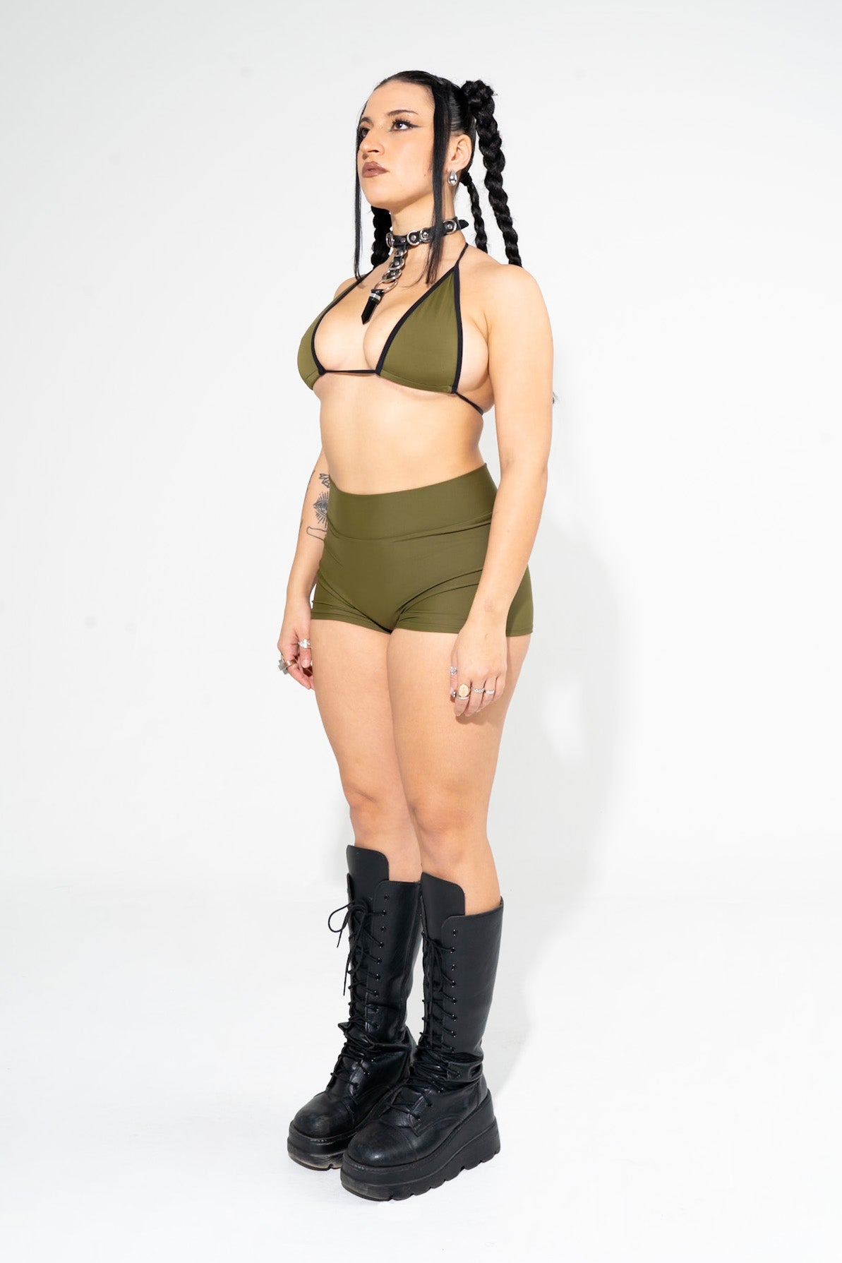 Olive Green Micro Bikini Top Bikini Top Mi Gente Clothing