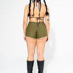 Olive Green Midrise Shorts Shorts Mi Gente Clothing