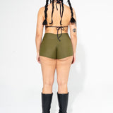 Olive Green Midrise Shorts Shorts Mi Gente Clothing