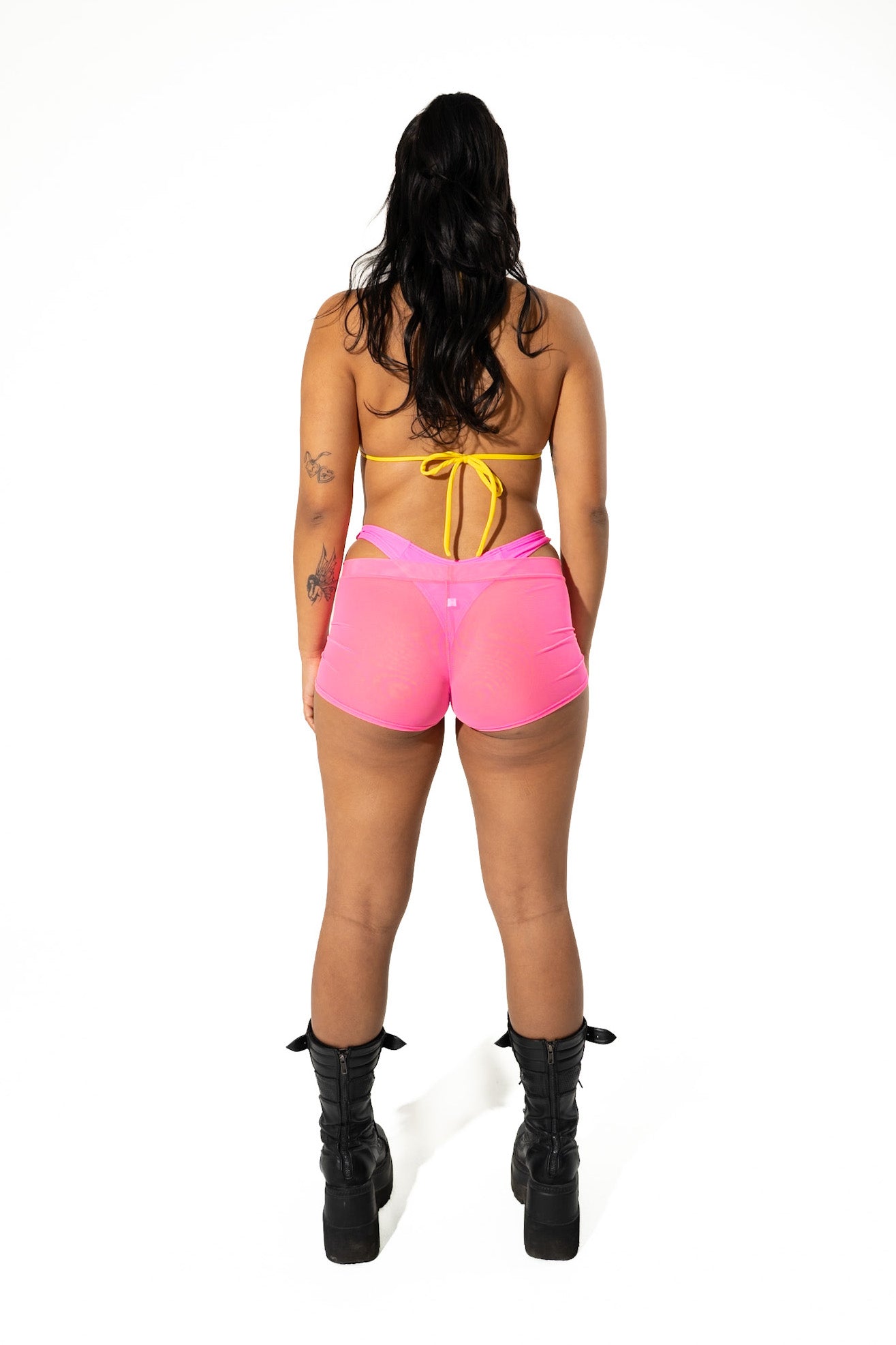 South Beach Hot Pink Mesh Low Rise Shorts Mi Gente Clothing