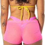 South Beach Hot Pink Mesh Low Rise Shorts Mi Gente Clothing