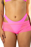 Low Rise Shorts - South Beach Hot Pink Mesh