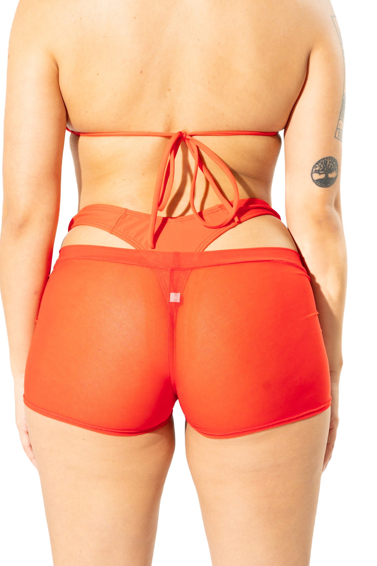 Miami Red Mesh Low Rise Shorts Mi Gente Clothing