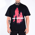 Rave Girls at The Club T-Shirt – front view – oversized rave graphic tee