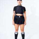 Black Striped Soccer Crop Top Shirt Mi Gente Clothing   