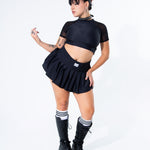 Black Striped Soccer Crop Top Shirt Mi Gente Clothing   