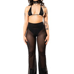 Black Mesh Bell Bottoms Mi Gente Clothing