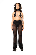 Black Mesh Bell Bottoms
