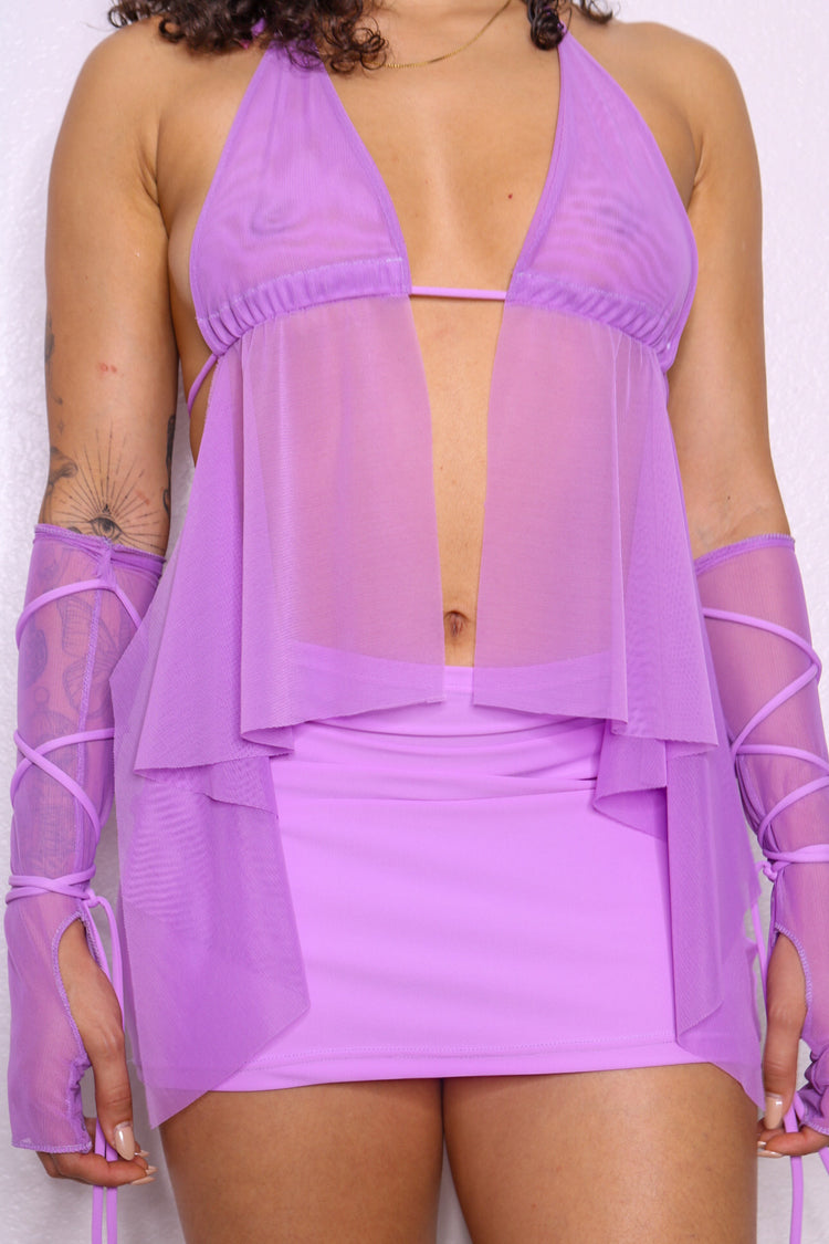 The Fairy Top in Lilac Mesh HALTER TOP Mi Gente Clothing   