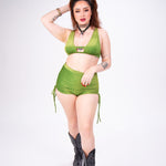 Yuma Top in Green Glitter (FINAL SALE) crop top Mi Gente Clothing   