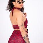 Cut Out Shorts in Red Leopard shorts Mi Gente Clothing   