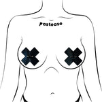 Black Pierced Pasties – placement diagram – pasties sizing guide
